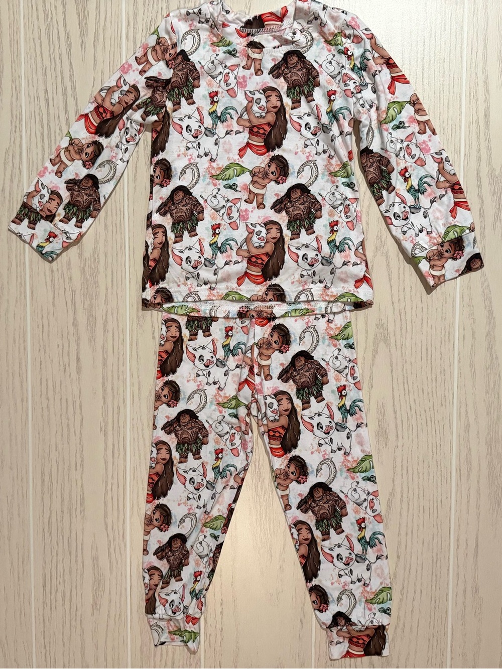 Boutique Bamboo Moana Inspired Toddler Girls 3T Pajama Set Cozy Sleepwear